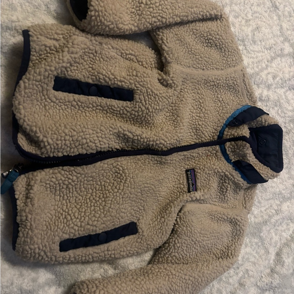 Patagonia Tan Fleece Jacket reversible Ready Freddy